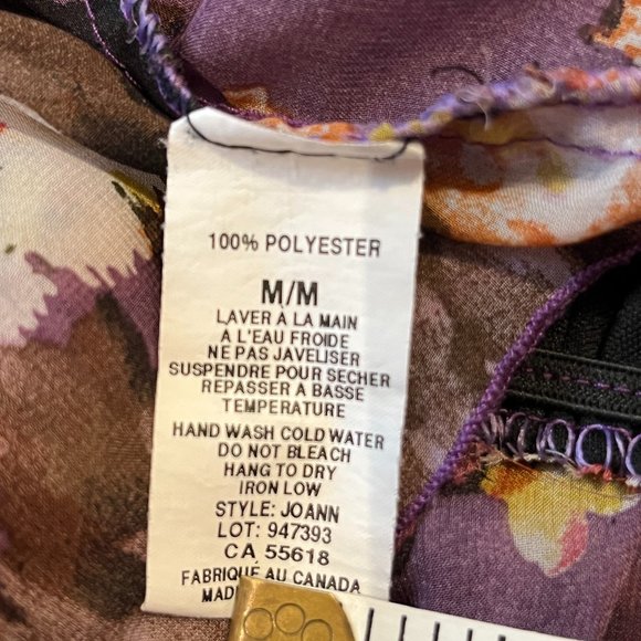 CYNTHIA ROWLEY Floral Blouse Size Med Flowy Big Sleeves Ruffle Hem Lined - Picture 8 of 16